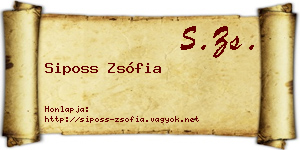 Siposs Zsófia névjegykártya